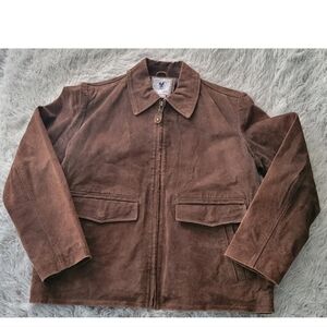 Vintage JLC Leather Suede Jacket Adventures On The Wing American Coat Brown M